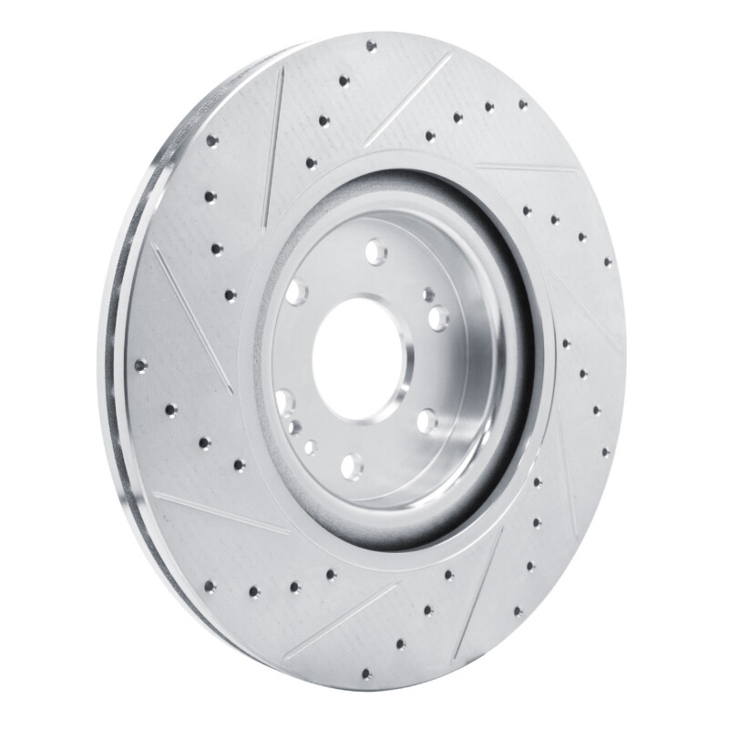Cadillac Escalade Brake Rotor (1) - Front Right - R1 Concepts - Drilled & Slotted - Silver - `21-`25